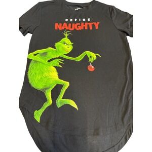 Kids The Grinch Define‎ Naughty Black T Shirt Size S 3-5 Years Illumination
